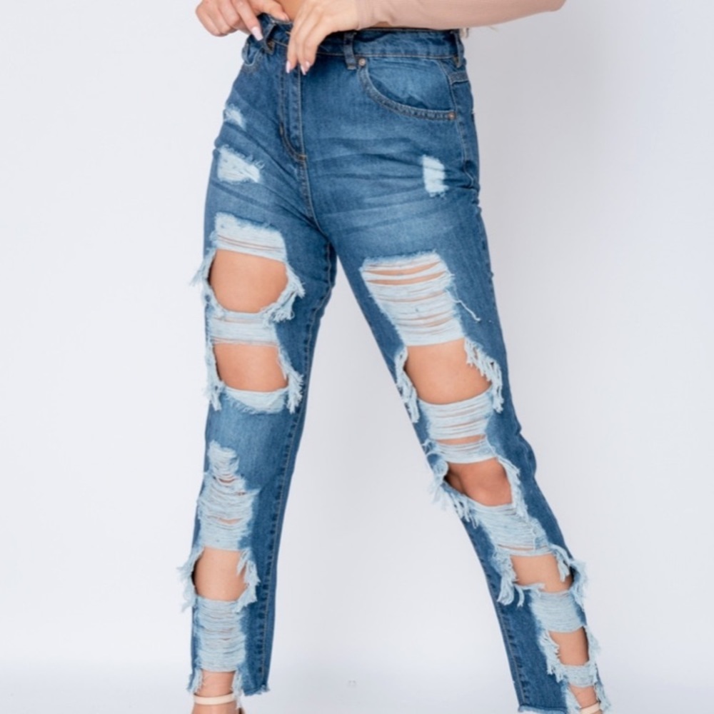 FINALPRICE HPx6 ExtremeRip Distress Boyfriend Jean - Picture 6 of 14